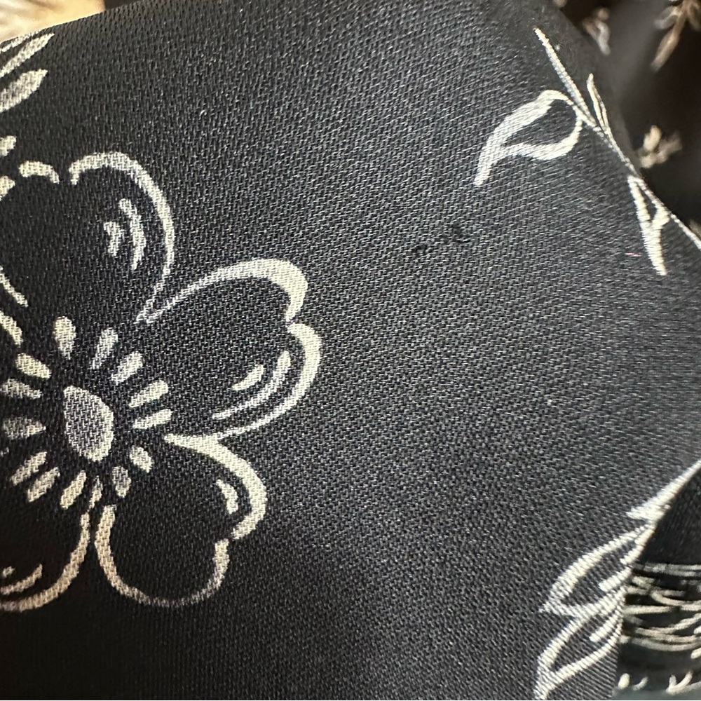 Vintage Ann Taylor Silk Floral Black Midi Dress - Picture 7 of 11